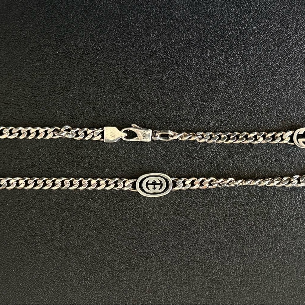 Silver Chain Bracelet with Logo
